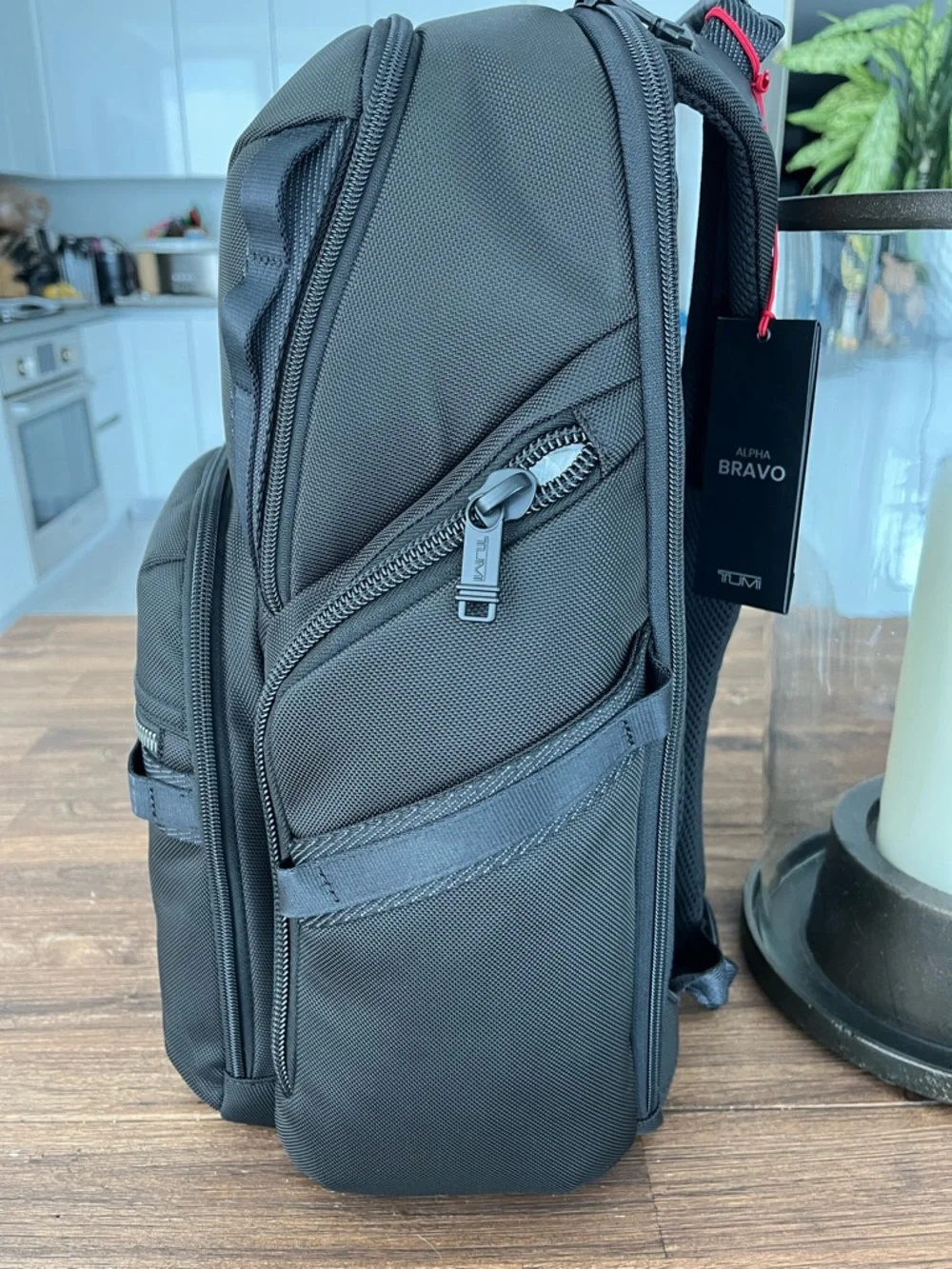 Tumi Alpha Bravo Black Men's Backpack with Front Zip Pocket (New- never used)